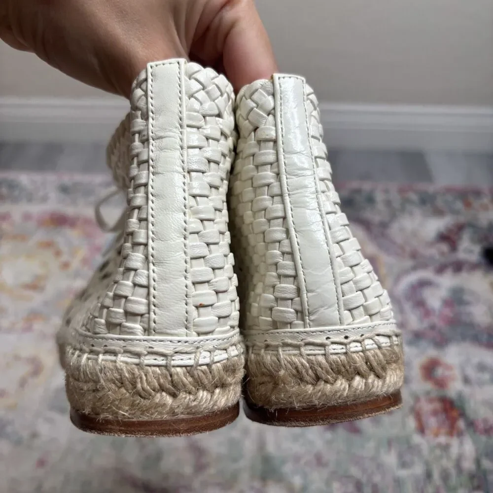 Celine Leather Woven Espadrilles